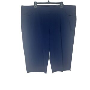 Alfred Dunner Allure Capri Pants Womens 22W Navy Blue Stretch Modern Fit NEW